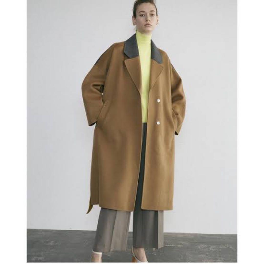 再値下げ】LECIELBLUEルシェルブルーバイカラーコート36 - メルカリ