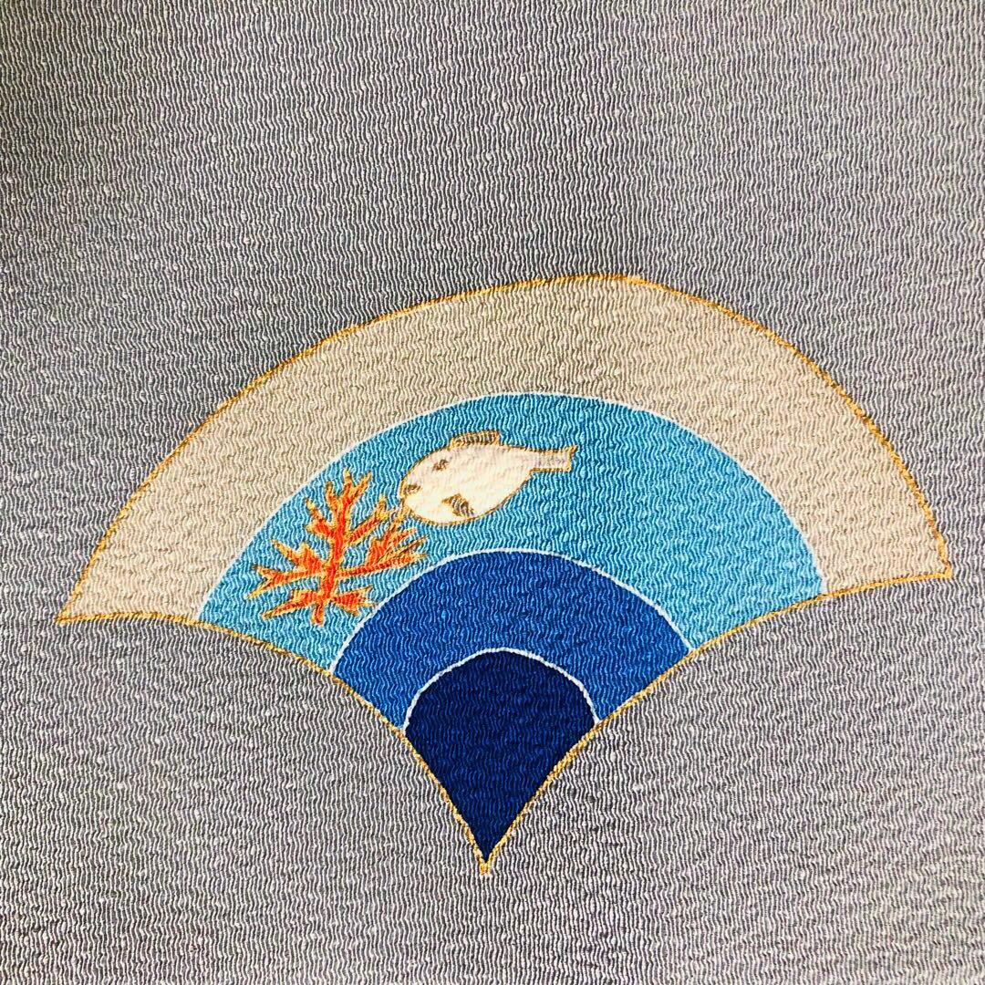 お値打 長尺】名古屋帯 下村玉廣 昔話 鬼縮緬 帯丈400cm 帯幅31cm