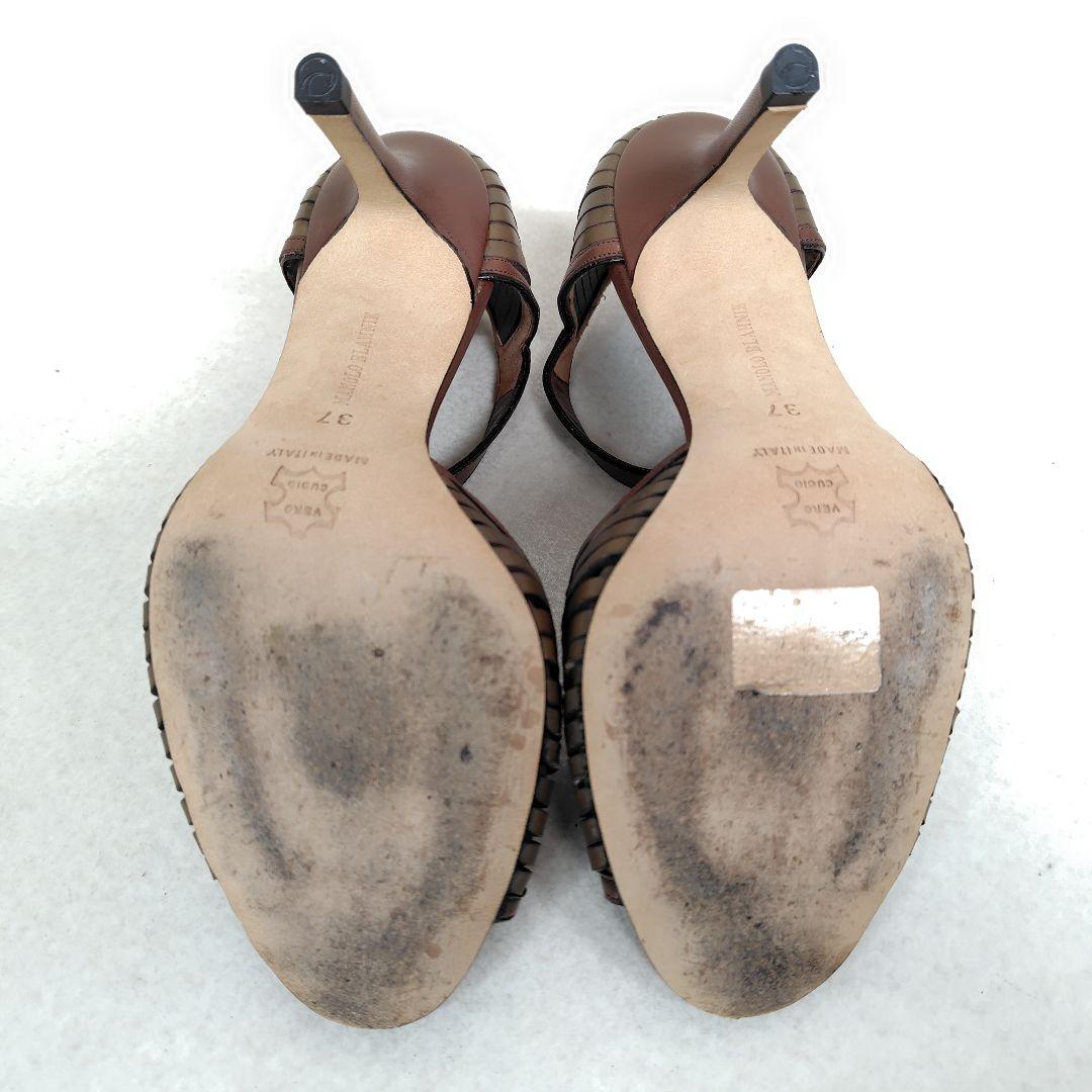 ★美品★マノロブラニク パンプス 23.5cm サンダル ウィーブ ピンヒール