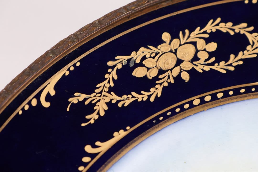 CM325】セーブル フランス リモージュ コンポティエ 絵皿 人物 陶磁器