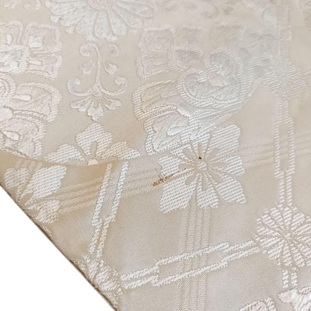 LULU12 袋帯 花 花輪 白 オフホワイト 上品 人気