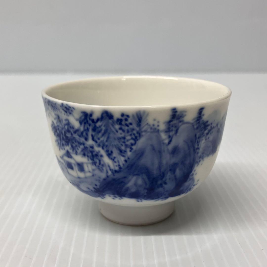 出石焼】鶴山 煎茶器 茶器揃 宝瓶 湯冷し 湯呑み5客 木箱入 日本茶