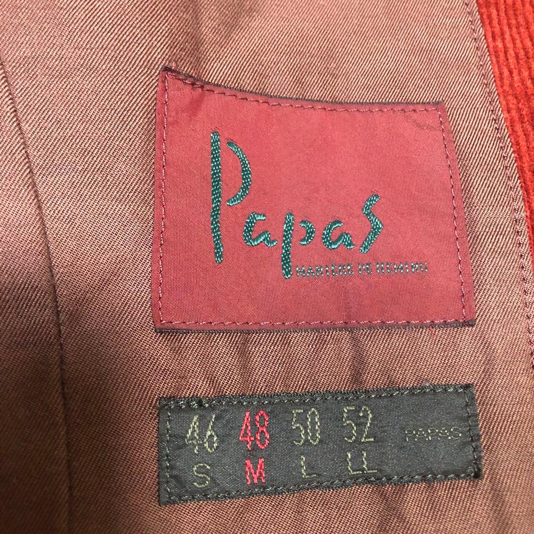 Kujira.9000様専用美品Papasカシミ混ワインレッド系コーデュロベスト