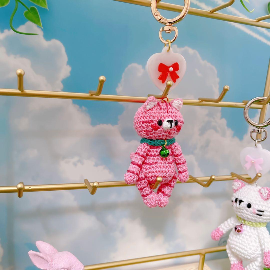 あみぐるみ リボンハートとPUUCUトラちゃんキーホルダー☺︎他2点