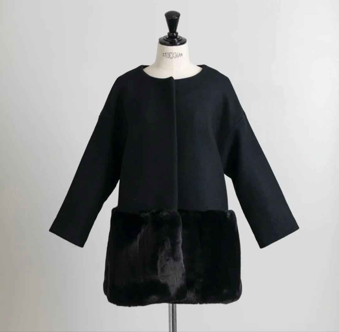 エムドット em. 裾ファーコート エコファーコート＊新品未使用タグ付き