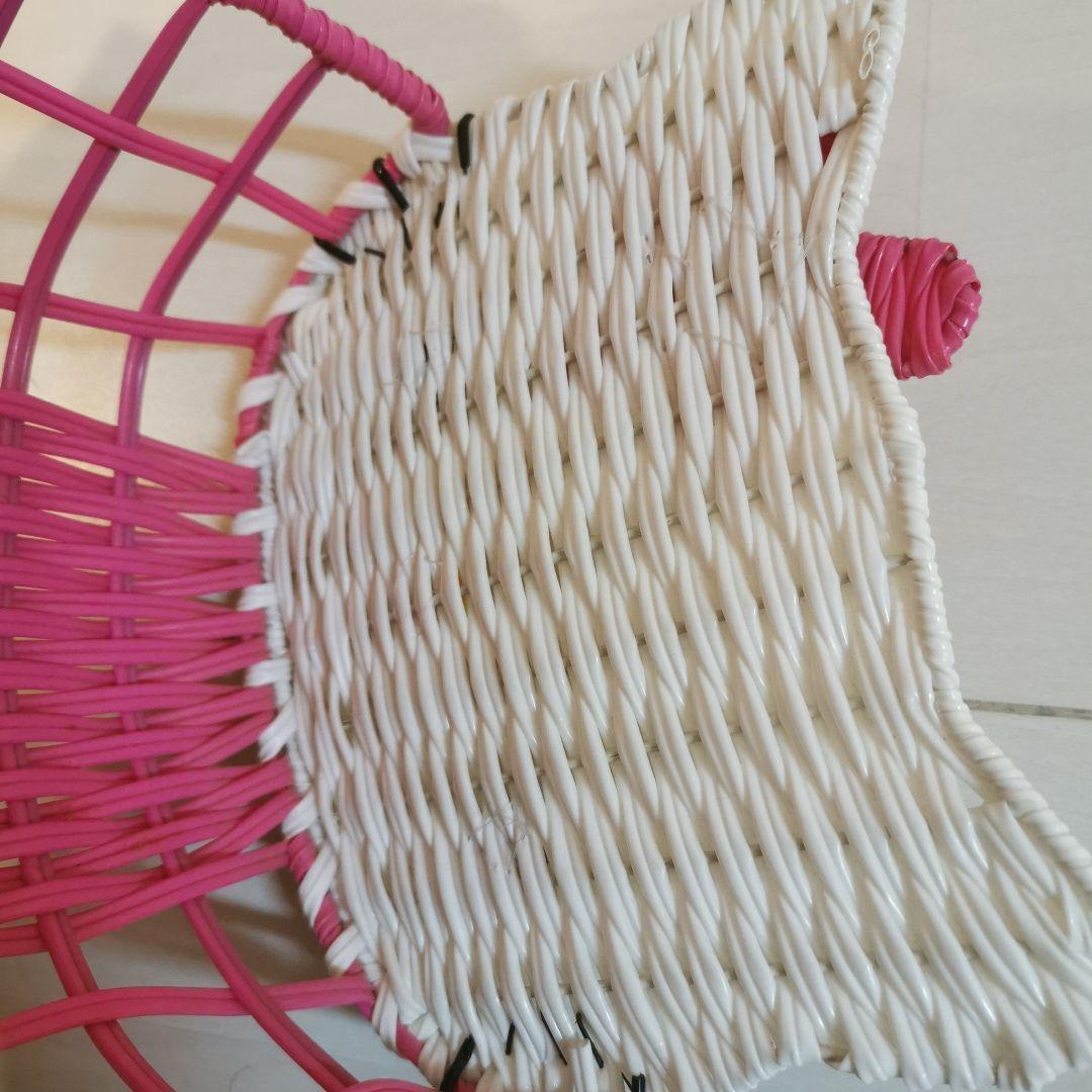 希少品☆ハローキティ藤風カゴ小物入れ収納 限定編みかご 収納ボックス