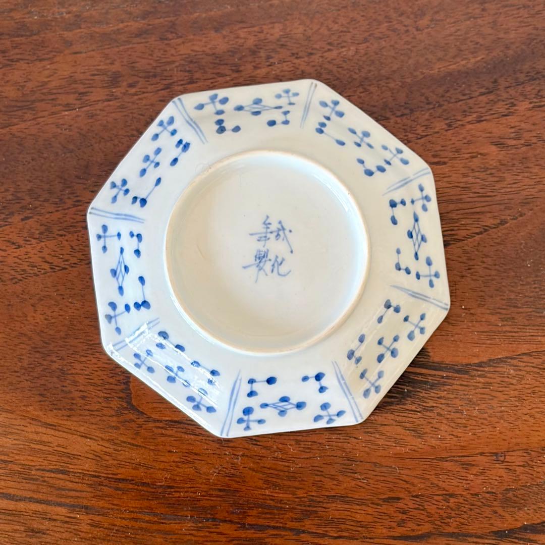 古伊万里 染付 八角皿 手描き 山水人物文 江戸後期 - メルカリ