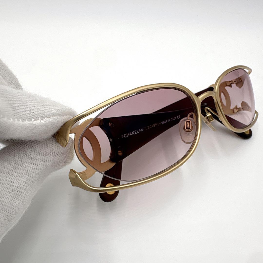 希少 美品 CHANEL シャネル サングラス ココマーク ゴールド 4023