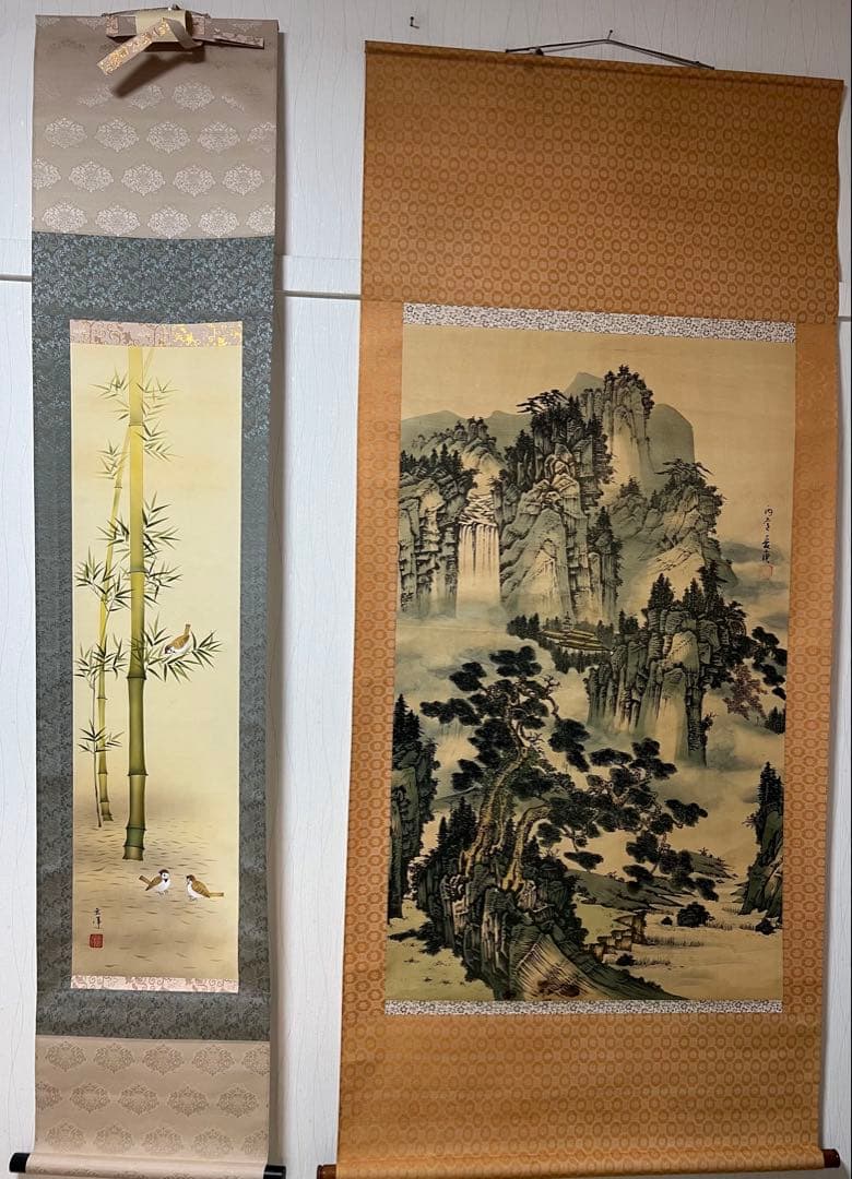 掛け軸 まとめて45本 （花鳥 仏画 書 山水 日本画）など 書画！