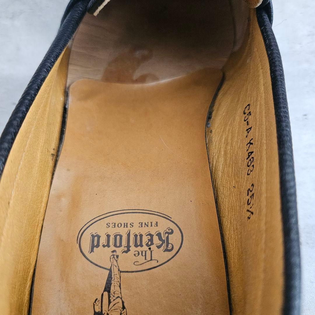 ケンフォード タッセルローファー 25.5cm 黒 シボ本革 定番人気