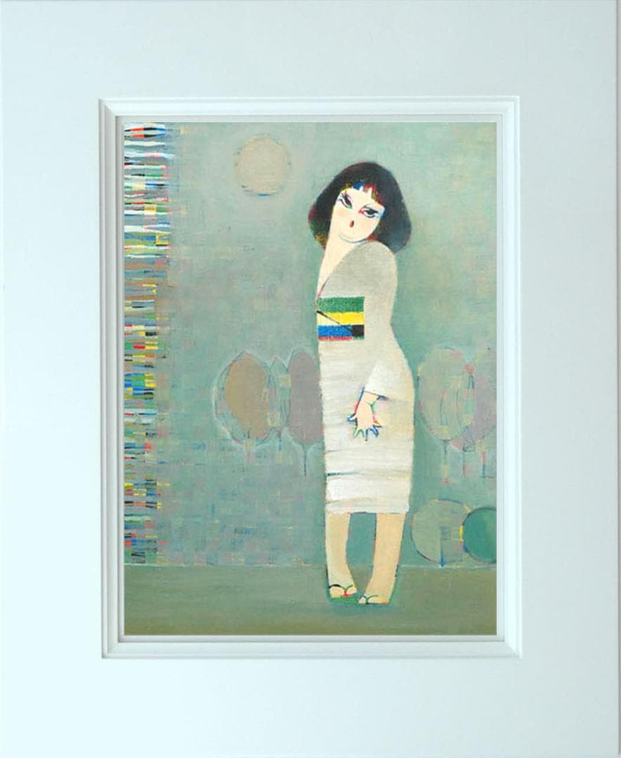 油絵 絵 絵画 インテリア 額付(白) F6-050113 人物 女性像 直筆仕上げ油絵 【マネ】ナナ F10 絵画 アート インテリア 人物画