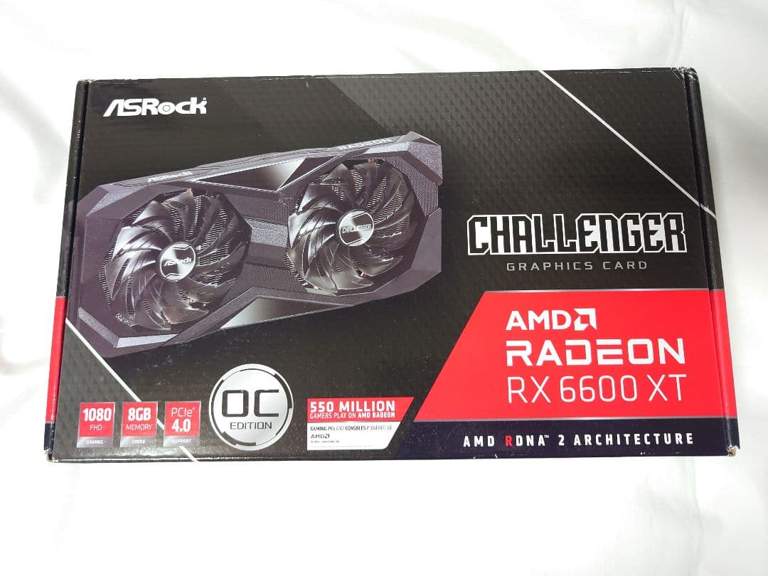 グラフィックボード・グラボ・ビデオカード ASRock Challenger Radeon RX 6600 XT 8GB ASRock > AMD Radeon™ RX 6600 XT Challenger D 8GB OC