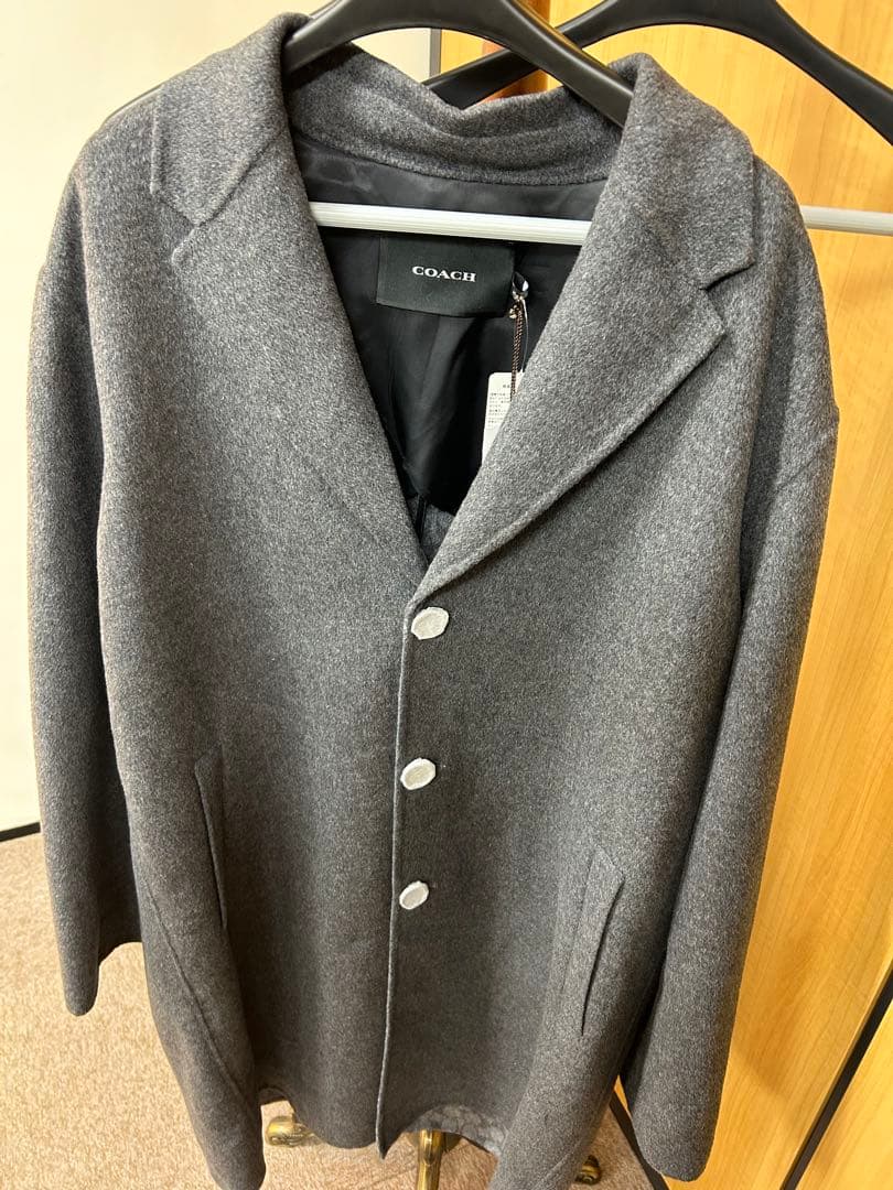 COACH グレー ウール コート XL メンズ 公式】コーチアウトレット | ウール トップコート