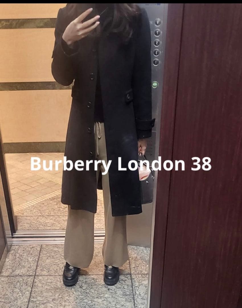 BURBERRY Londonウールコート サイズ38 着画あり バーバリーロンドン ウールコート レディース SIZE 38 (M) BURBERRY