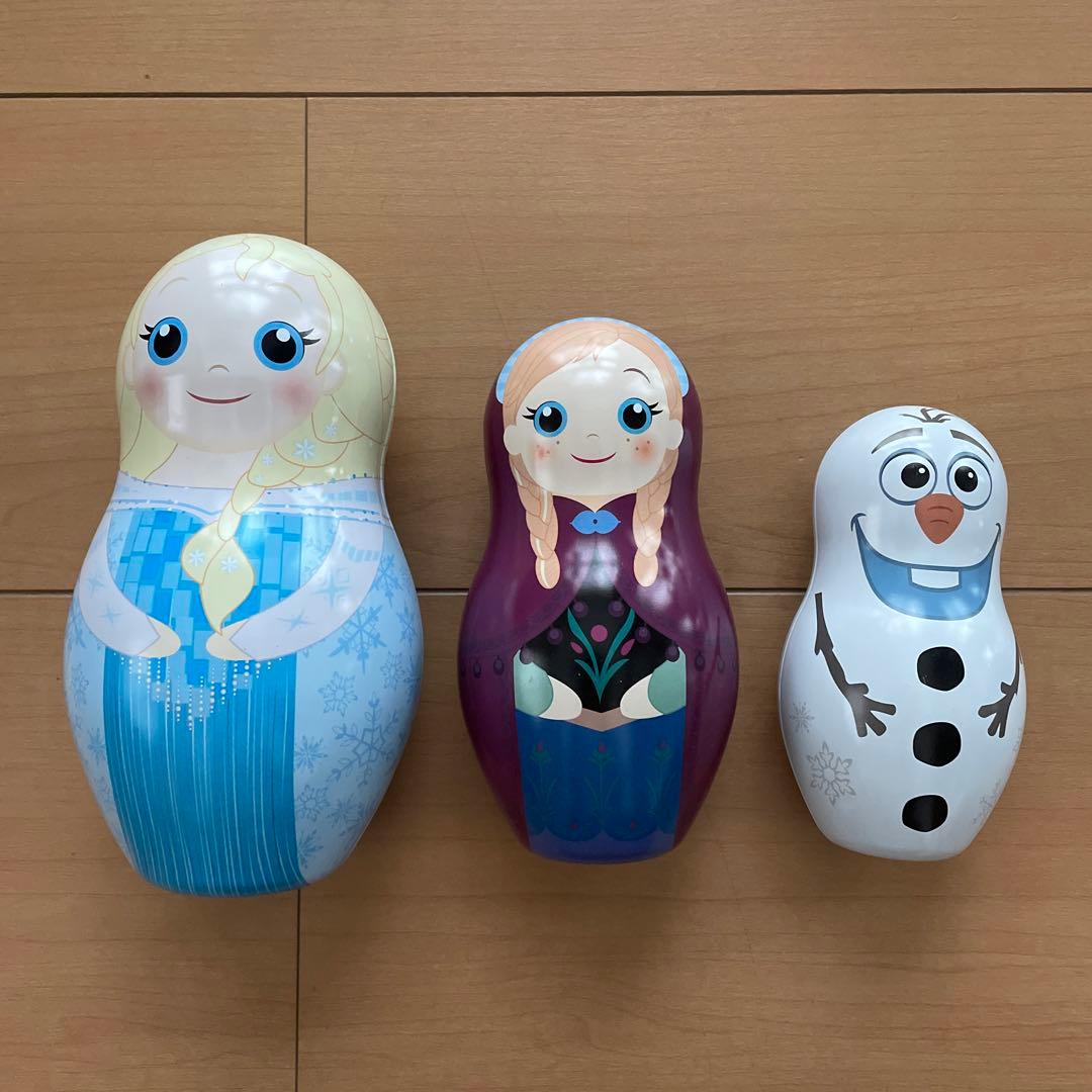 アナ雪 エルサ アナ オラフ グッズ 缶 ディズニー マトリョーシカ