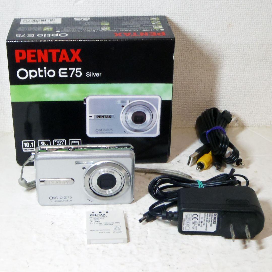 動作品 PENTAX Optio E75 1010万画素 ACアダプタSDカード - メルカリ