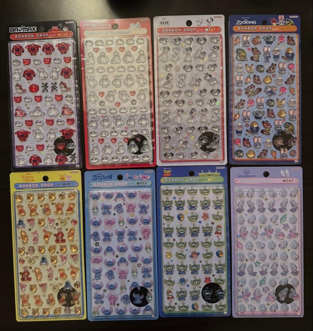 8点セット正規品 ボンボンドロップシールミニminiディズニー - メルカリ