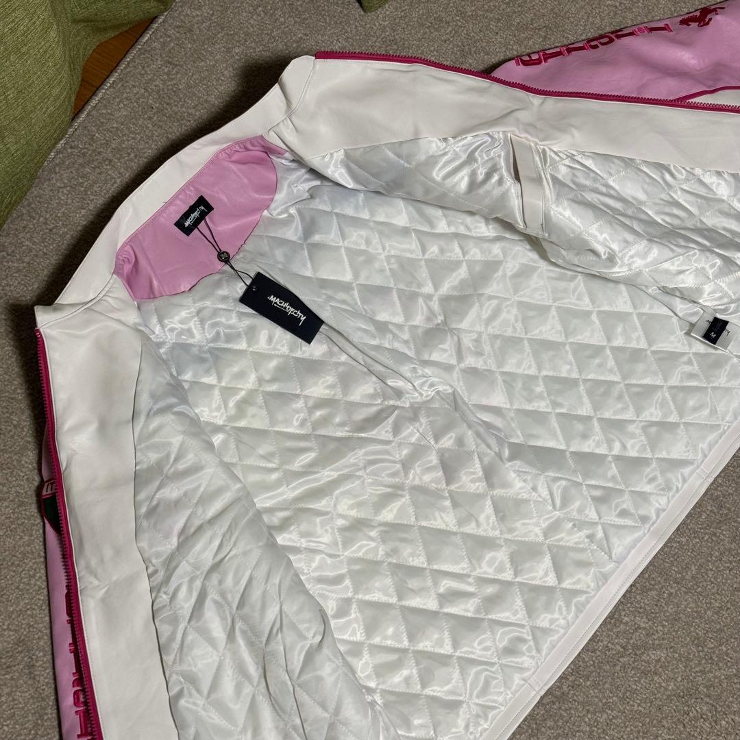 Ferrari フェラーリ レザージャケット 未使用 M ピンク×ホワイト