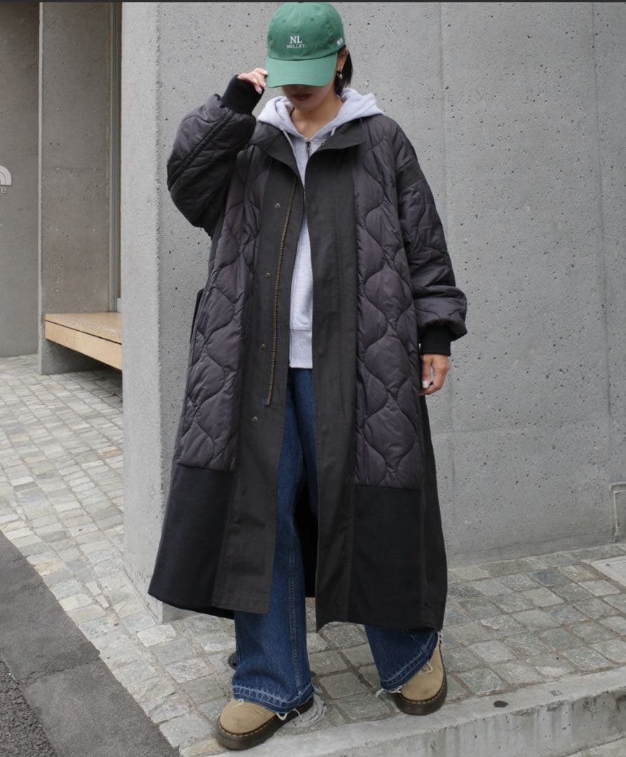 エシンタ/ etsinta】切替マキシミリタリーコート ブラック - メルカリ