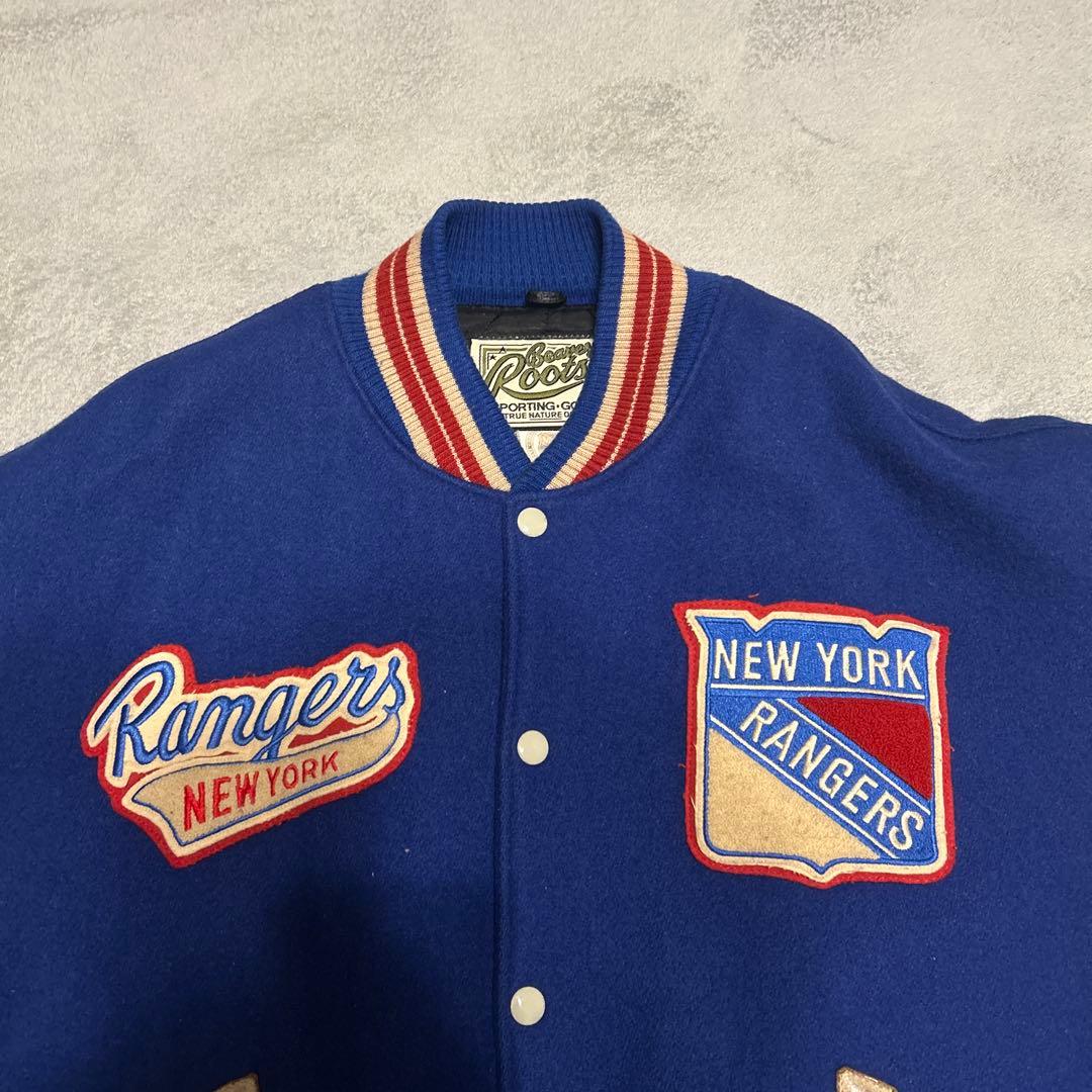 スタジャン NHL ニューヨークレンジャーズ ビーバールーツ カナダ製 袖
