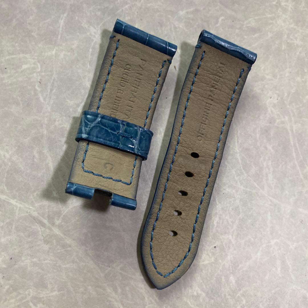 正規品 PANERAI 腕時計 ベルト 新品未使用 水色 ブルー レザー 本革