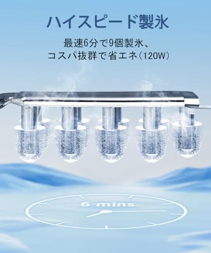 COWSAR 製氷機 家庭用 6分高速製氷機 自動洗浄機能 1.2L大容量タ