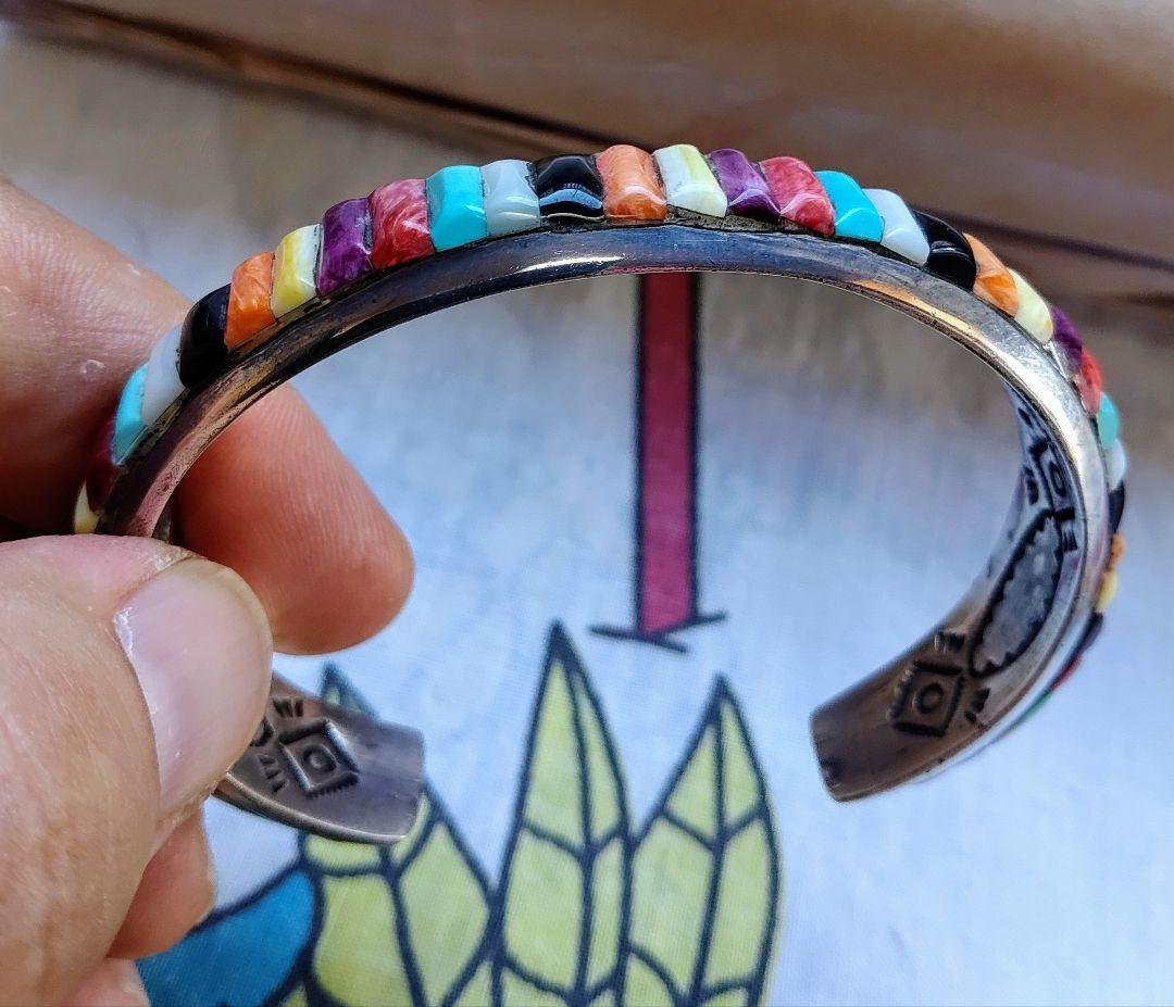 レイアダカイ☆Ray Adakai ナバホ族☆マルチインレイ・バングル M