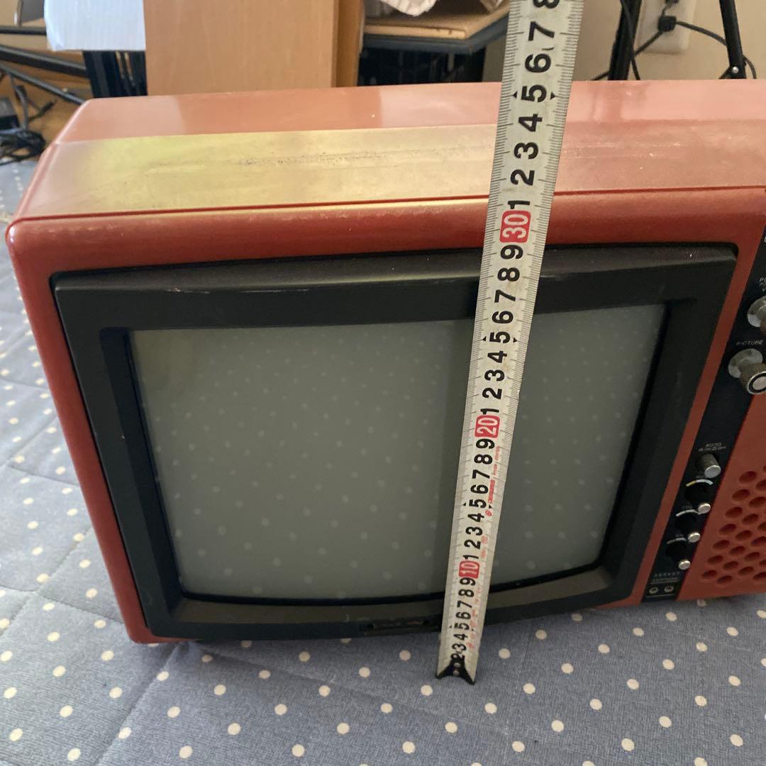 昭和レトロ 小型ブラウン管テレビ 約40cm 赤 レッドSONY KV-1300