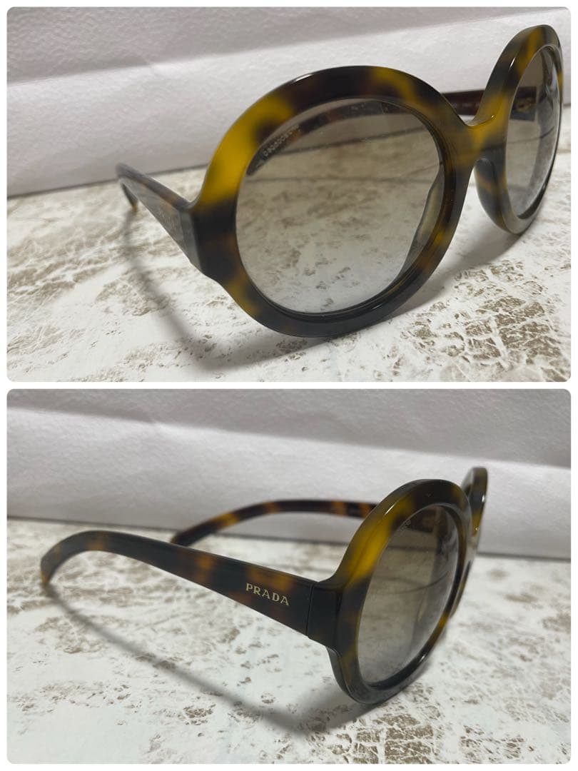 正規品 美品 プラダ べっこう調 デカサングラス SPR06R-F ブラウン