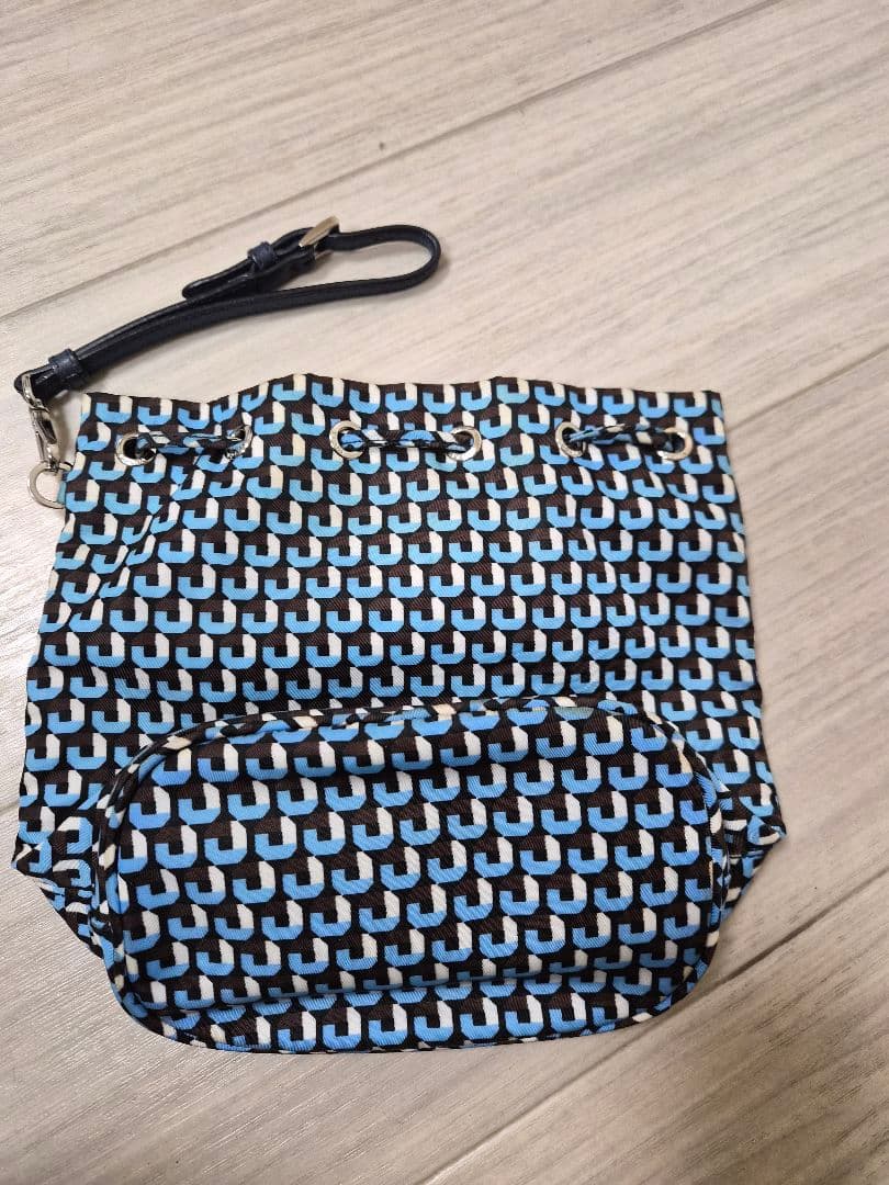 PRADA 青黒パターン 巾着型ショルダーバッグ