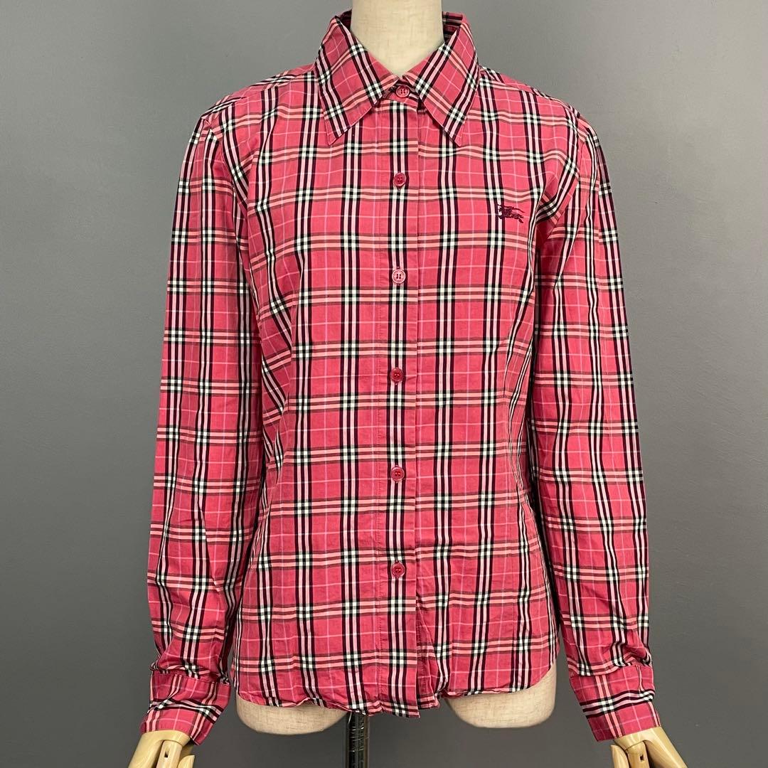 日本製 バーバリーブルーレーベル 長袖シャツ ブラウス ノバチェック柄