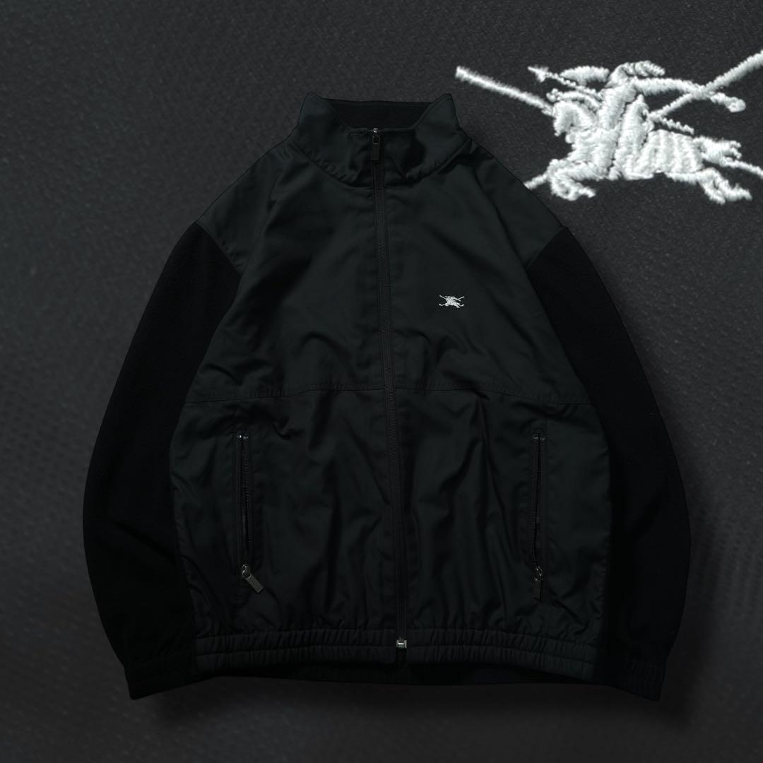 00s y2k BURBERRY 異素材 スイングトップ ナイロン 短丈 ホース intch.】