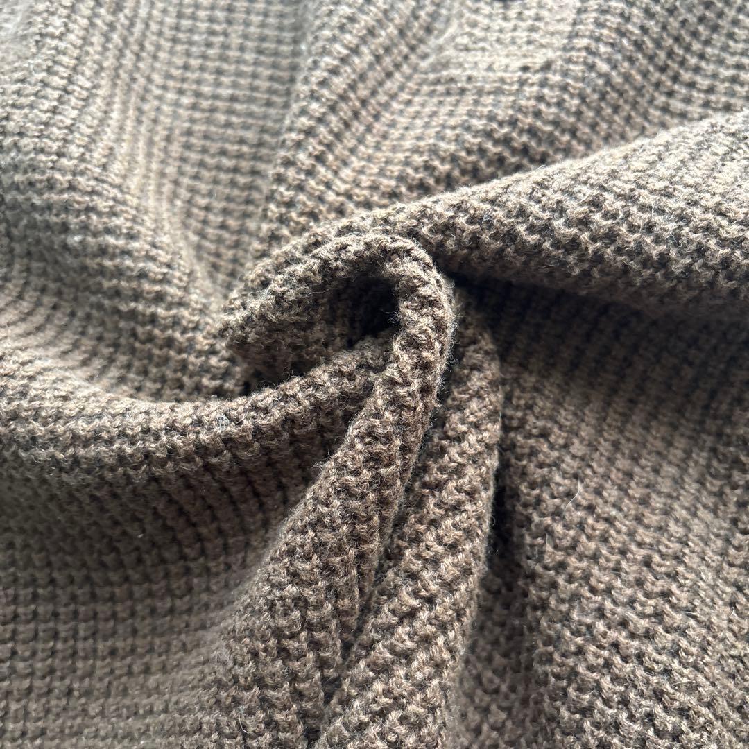 l.l.bean ヘンリーネックニット　セーター　ワッフル　ブラウン　90s