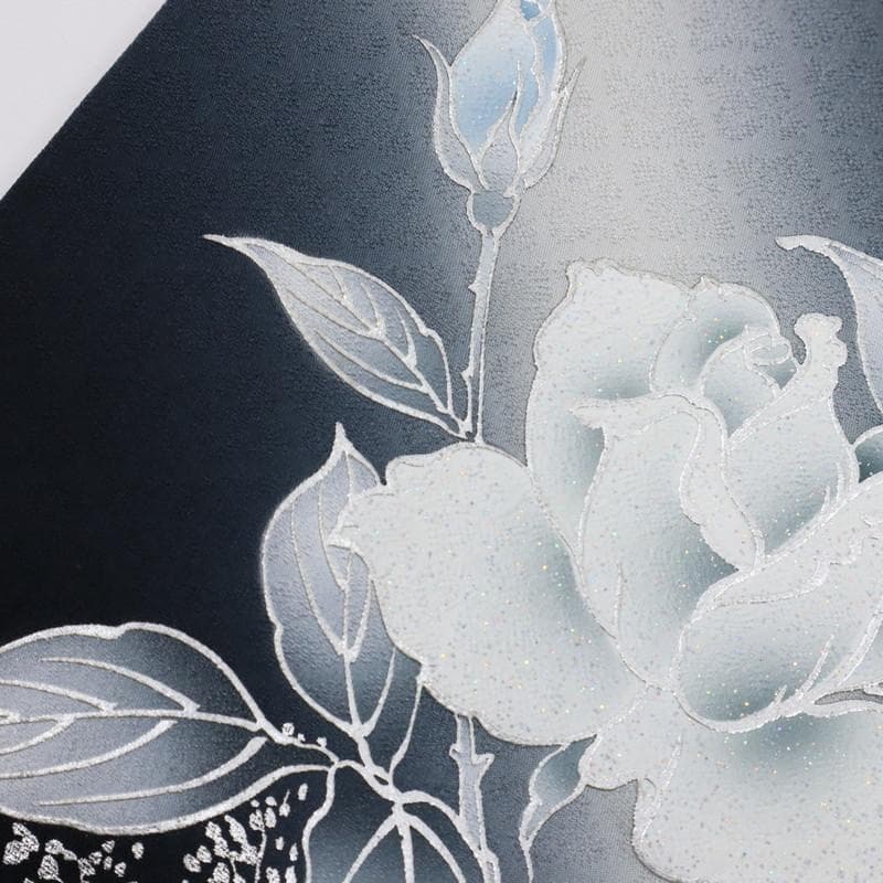 《長尺■付下げ■しっとり薔薇の花模様■若松菱地紋■袷正絹着物◆SB3-26》