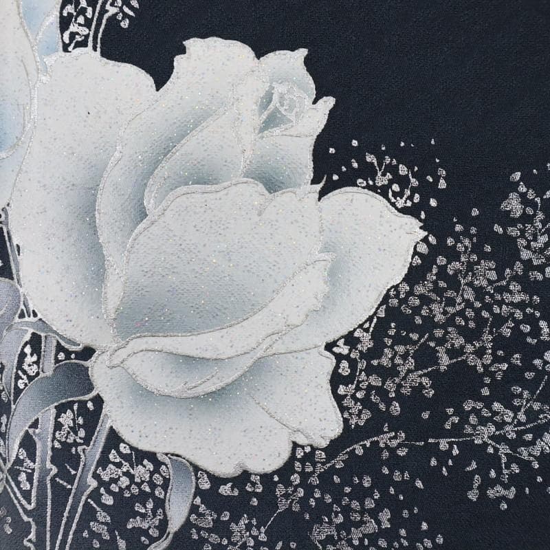 《長尺■付下げ■しっとり薔薇の花模様■若松菱地紋■袷正絹着物◆SB3-26》