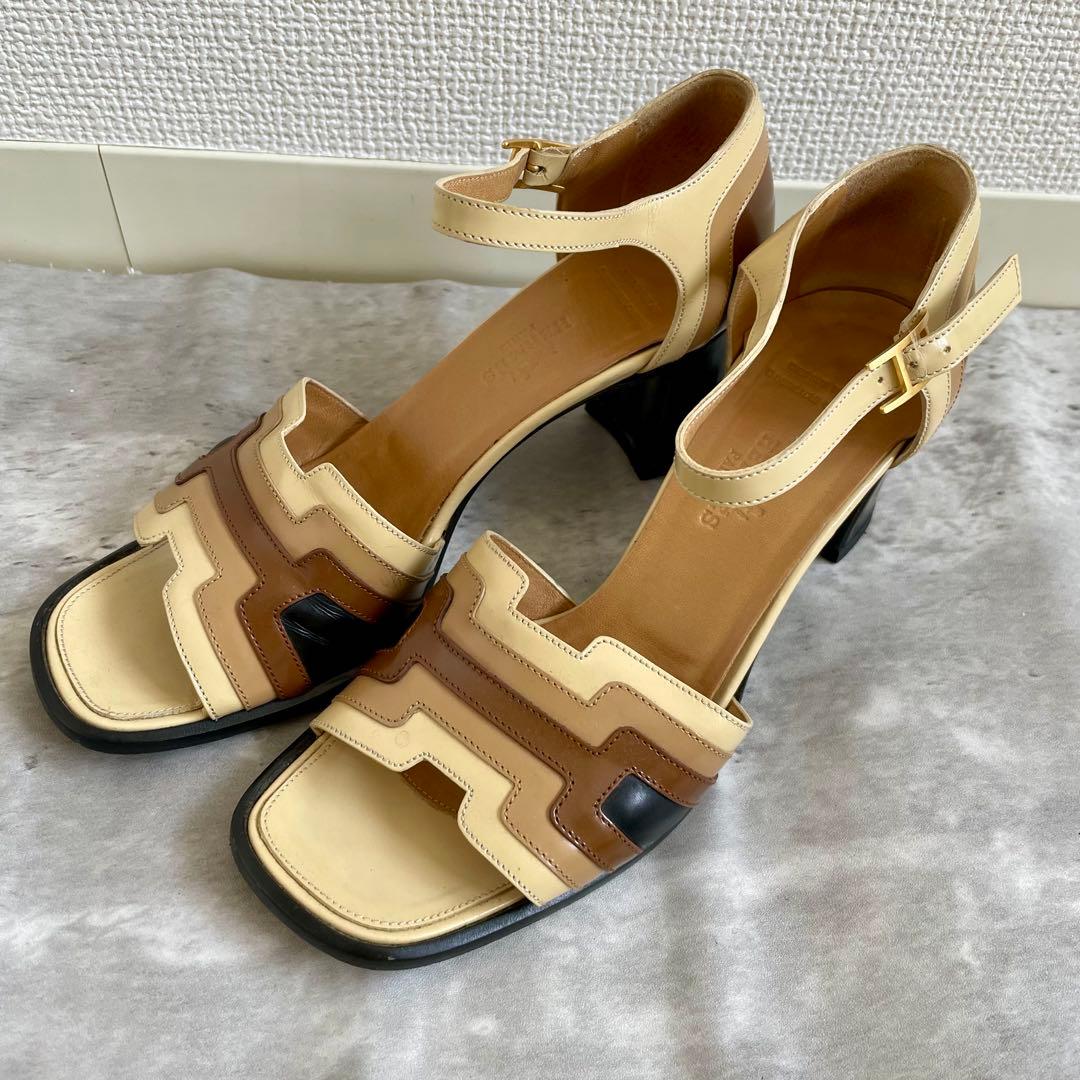 エルメス アンサン サンダル ヒール マルチカラー 36サイズ 人気！【HERMES】エルメス サンダル 《アンサン》 50 (HERMES/サンダル