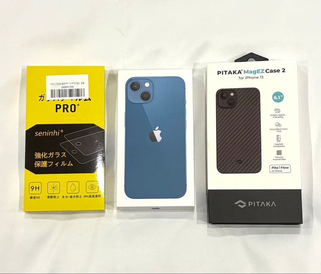 iPhone 13 512GB SIMフリー 箱あり PITAKAケースおまけ付 - メルカリ