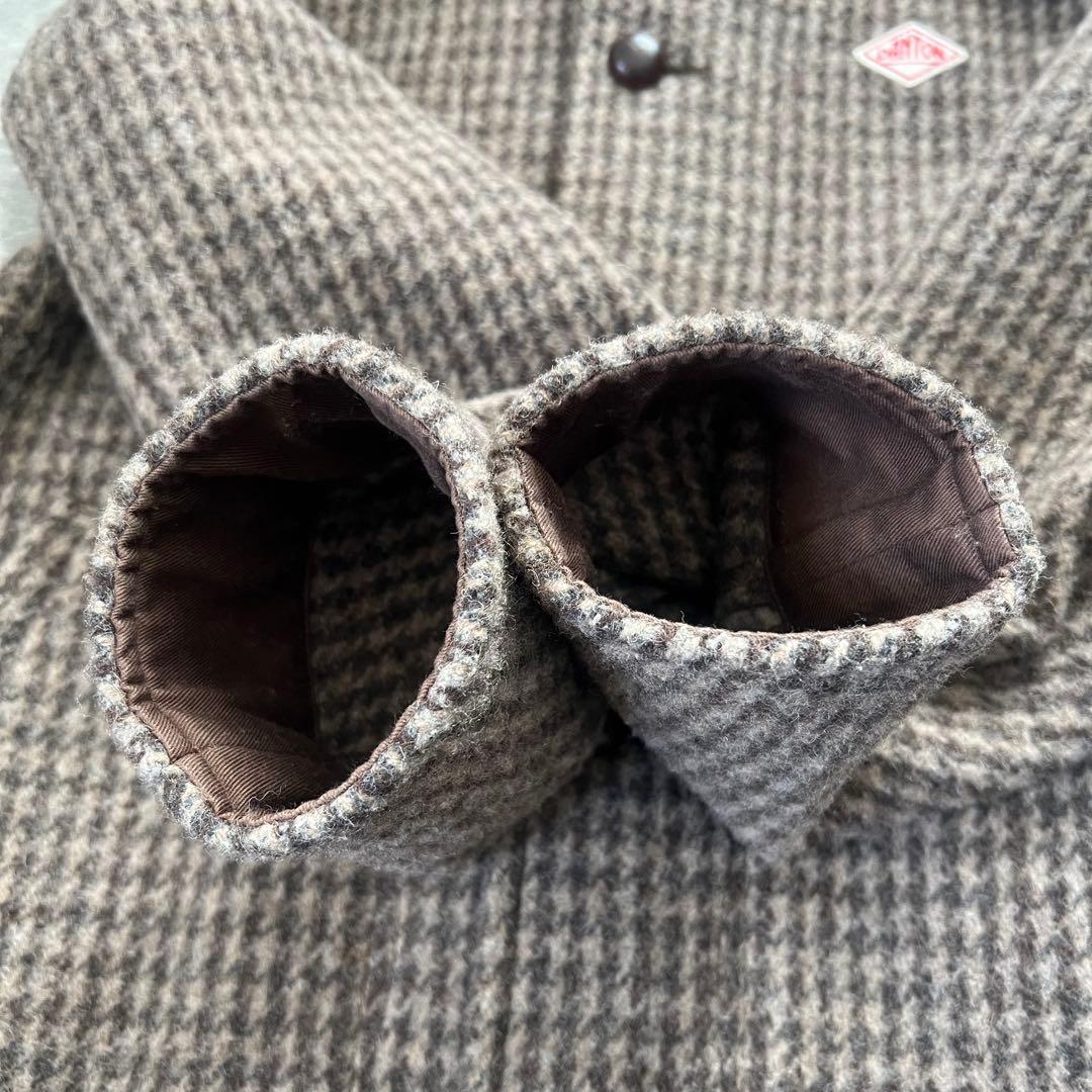 ◇美品◇ DANTON ダントン 千鳥格子柄 ウールモッサ 2way コート