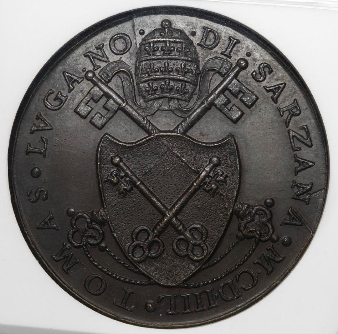 1455年 ニコラス5世 NGCMS64ブロンズメダル肉厚 - メルカリ