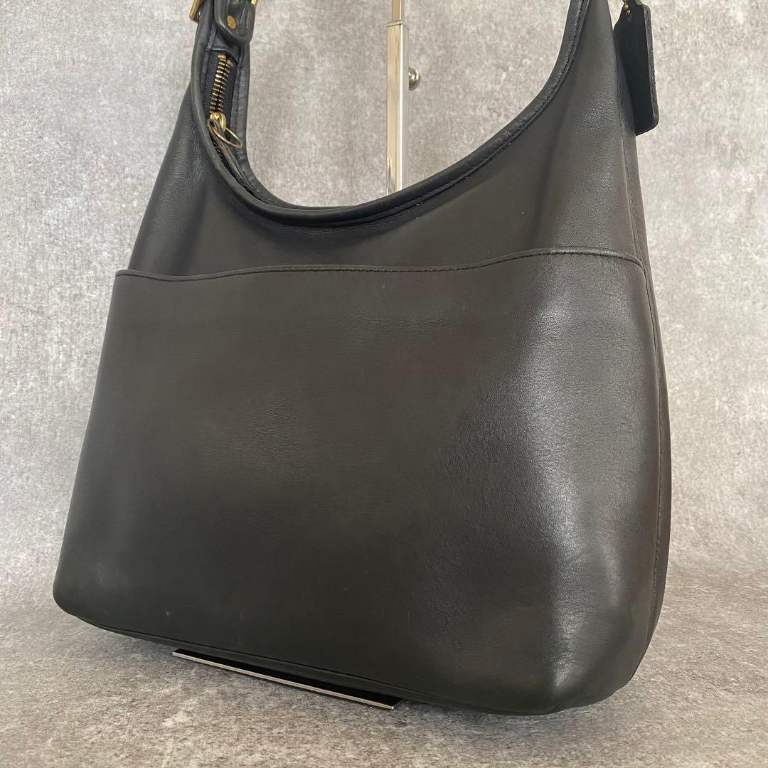 美品　オールドコーチ　ワンショルダーバッグ　オールレザー　金具　ブラック 黒 COACH（コーチ） オールドコーチ トートバッグ ワンショルダー レザー