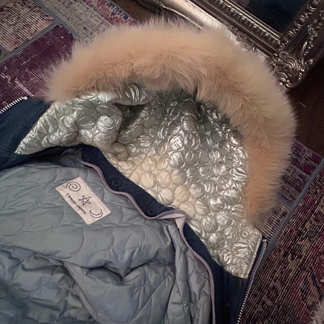 美品】ツモリチサト モッズコート デニム✖️コーデュロイ ファー付き