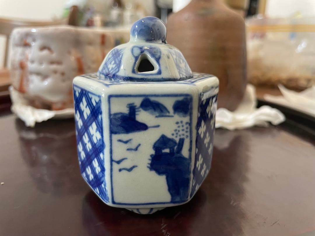 染付香炉 ミニサイズ 中国陶磁 古伊万里 同治年製 清時代 古美術