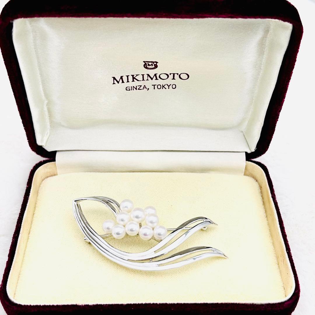 美品⭐️MIKIMOTO ミキモト 真珠 ベビーパール ブローチ シルバー 10珠