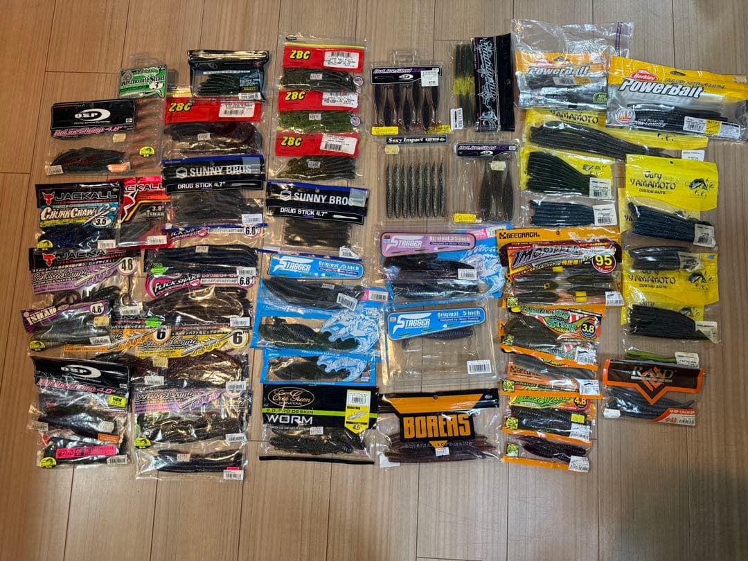 ワームセットまとめ⭐︎ゲーリー、ジャッカル、ジークラック　フックシンカーおまけ付き ワームセットまとめ⭐︎ゲーリー、ジャッカル、ジークラック フック