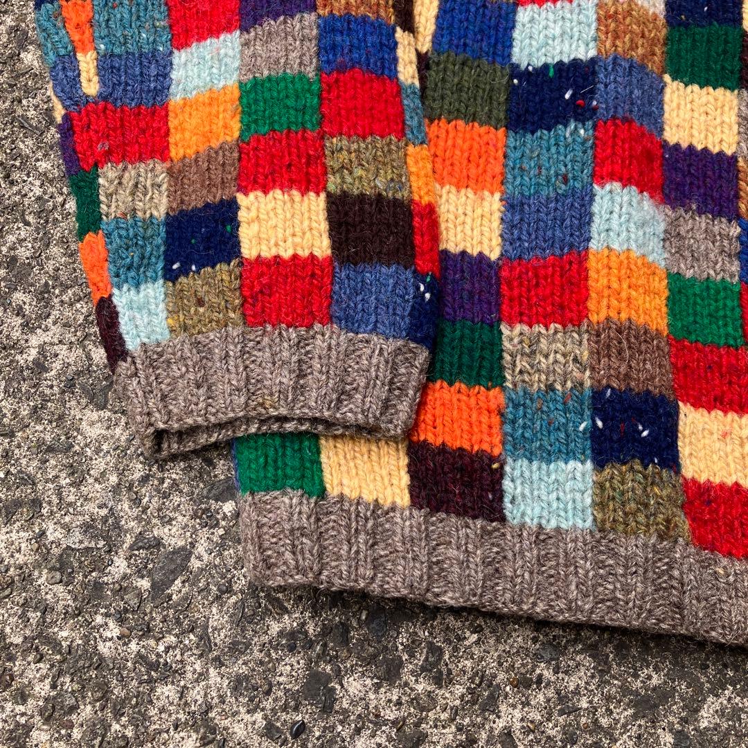 名作 90s J.CREW パッチワーク風 ニット セーター M - メルカリ
