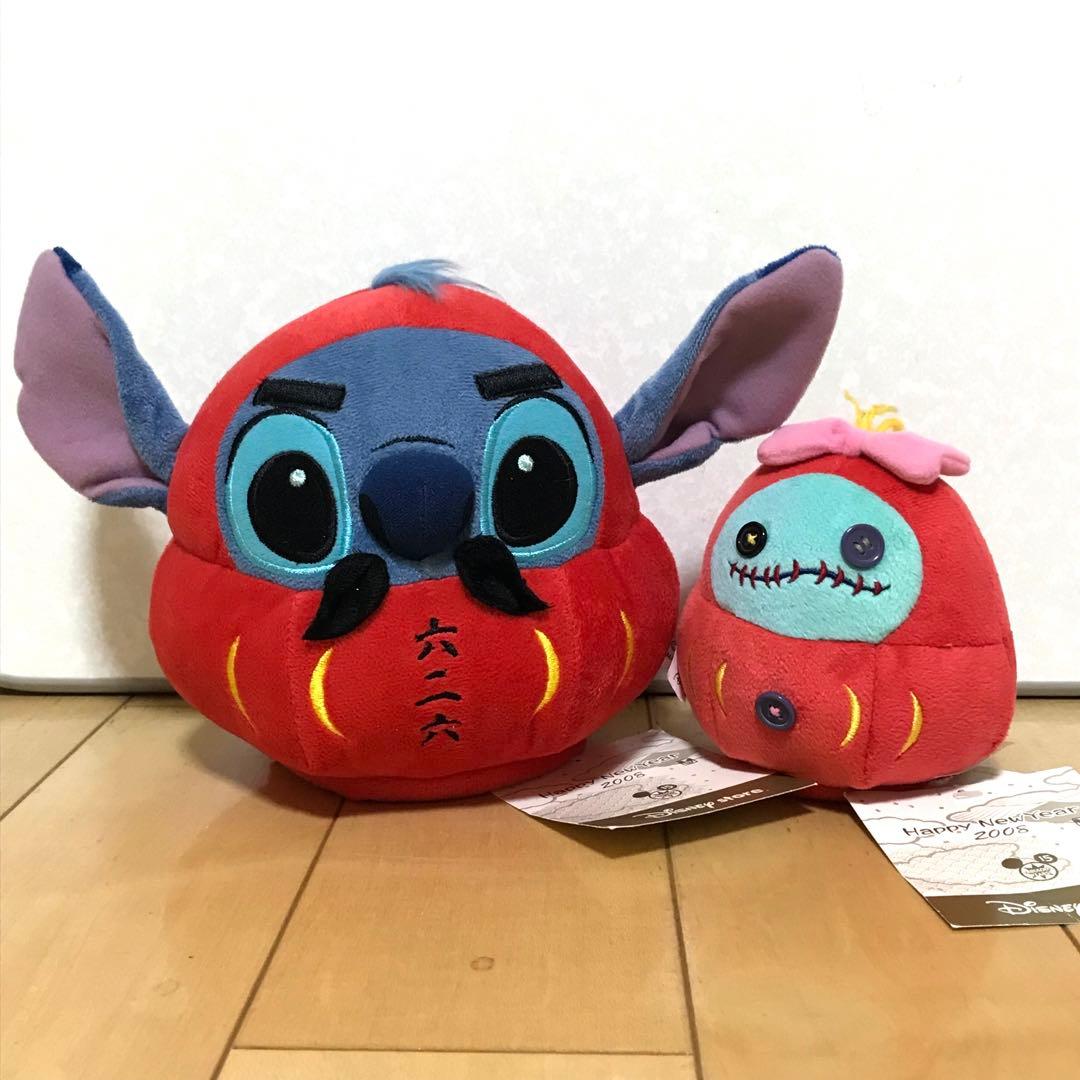 スティッチ　スクランプ　だるま ぬいぐるみ　2008 ディズニーストア スティッチ スクランプ ゆきだるまたち 雪だるま