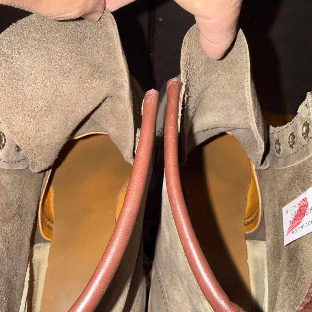 良品•縦羽タグ•8EE】レッドウィング2877ヌバックレザー グレージュ