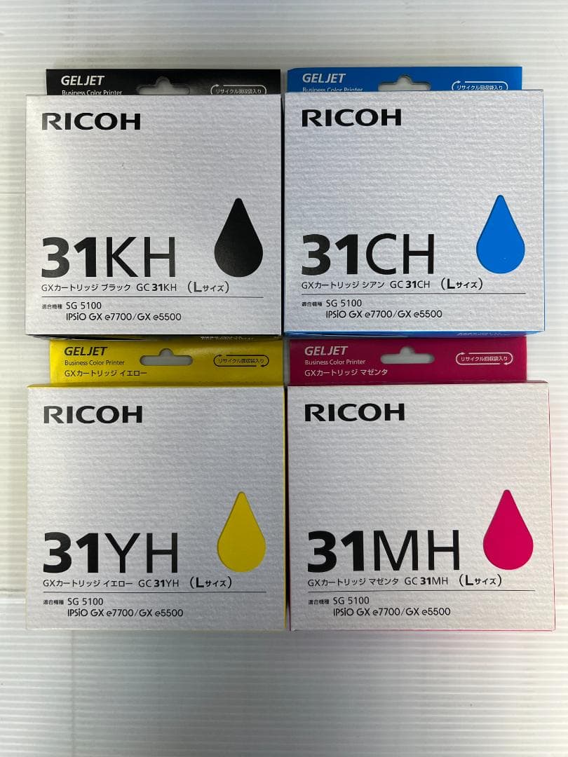 RICOHインクカートリッジ 31KH 31MH 31CH 31YH 4色セット RICOH GXカートリッジ GC31KH GC31CH GC31MH GC31YH 4色セット｜Yahoo