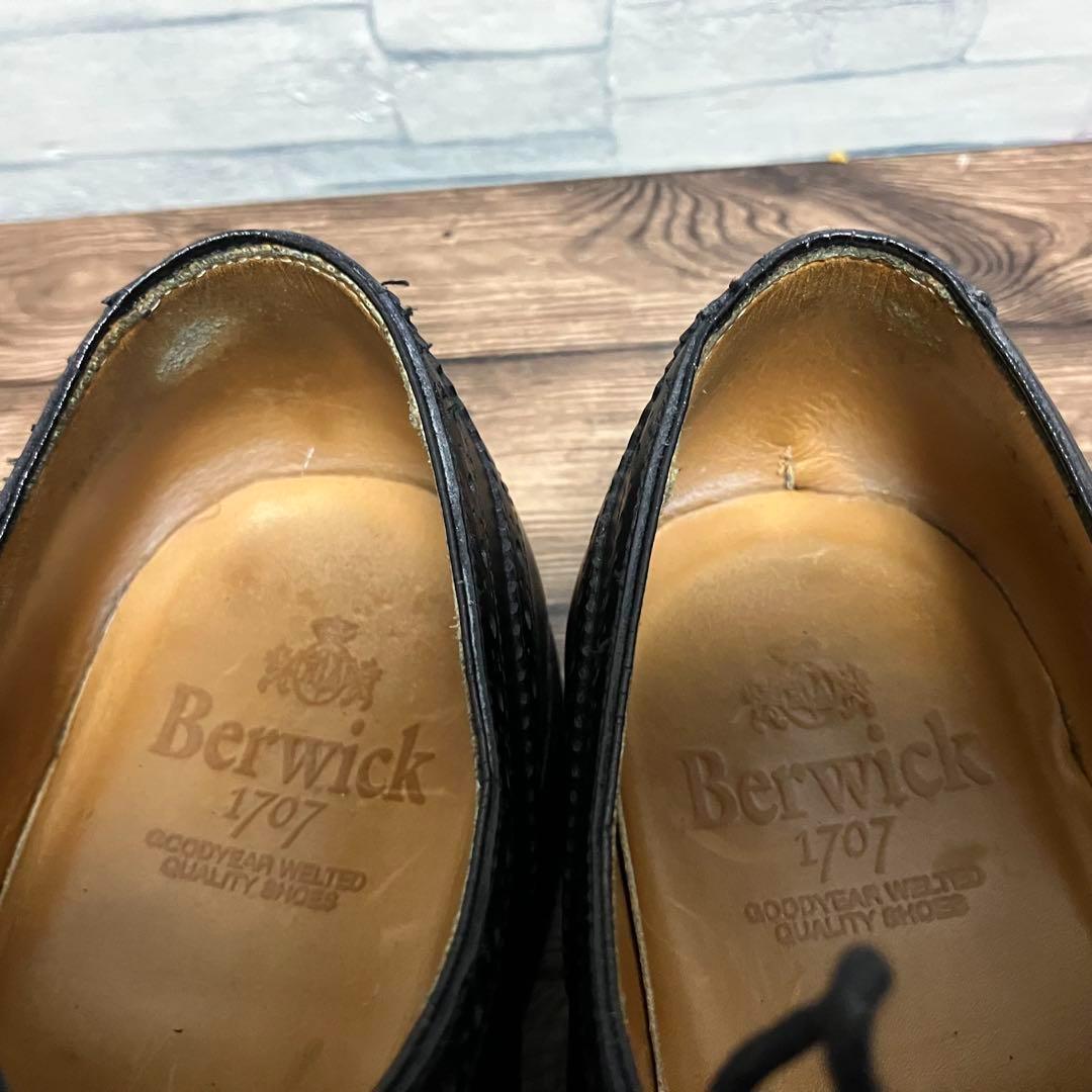 【25.5cm】Berwick 本革 ストレートチップ 内羽根シューズ
