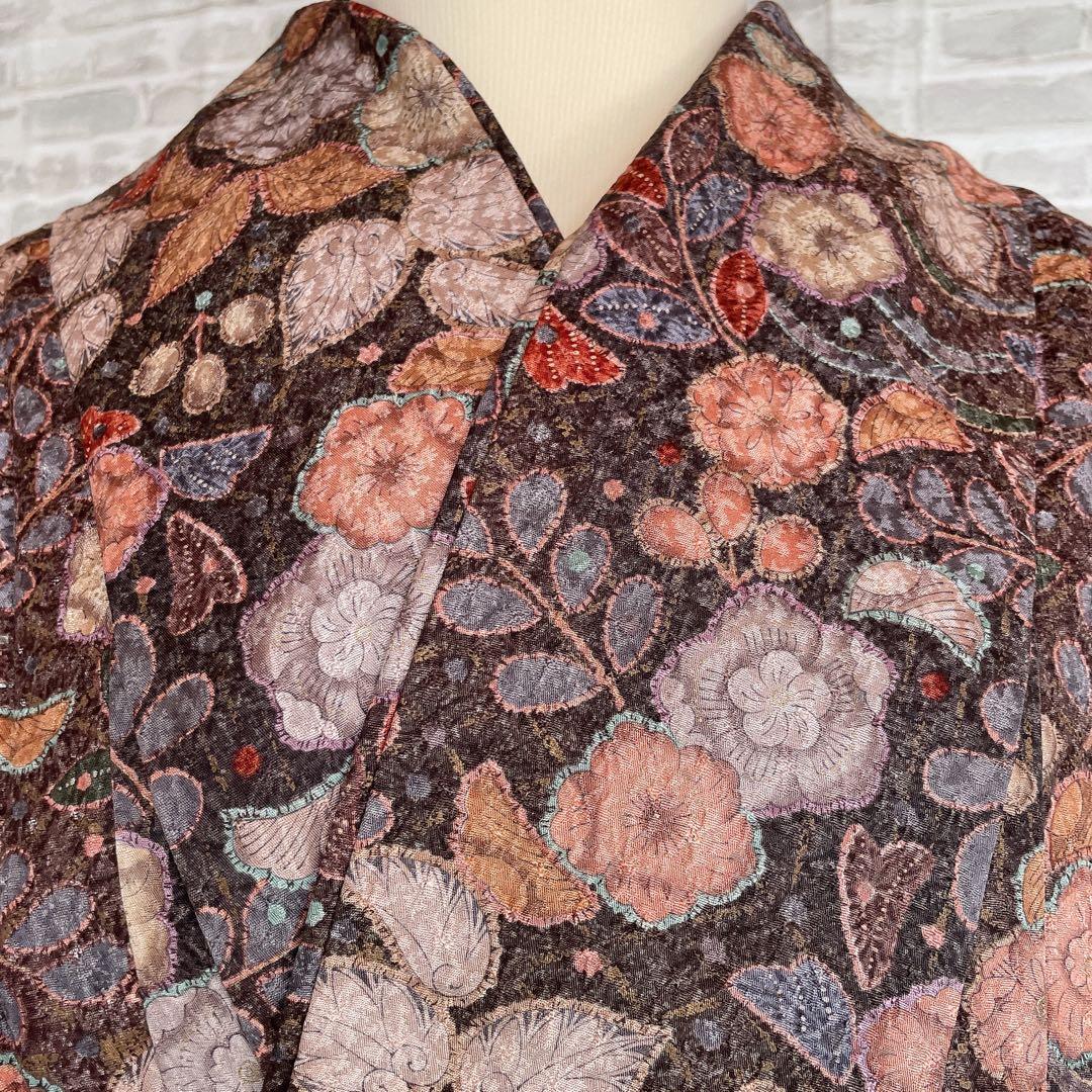 小紋 フルセット 辻ヶ花 ブラウン系 着物 L5 - メルカリ
